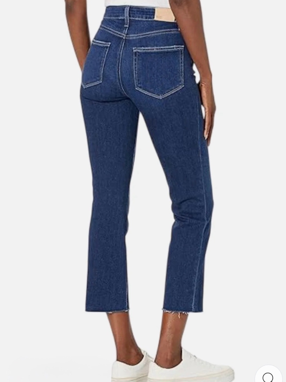 PAIGE Cropped Blue Raw-Hem Skinny Jeans - Cindy